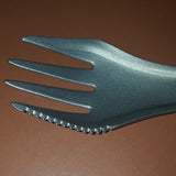 Titanium Spork Knife Combo Utensil - Fork, Spoon, Knife in one piece 22 grams
