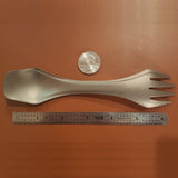 Titanium Spork Knife Combo Utensil - Fork, Spoon, Knife in one piece 22 grams