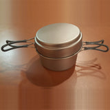 Titanium Pot and Pan Cookware Set 800 ml pot 400 ml pan only 170 grams total weight!