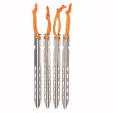 Titanium Ultralight Tent Stake 4 pack for soft ground and windy conditions