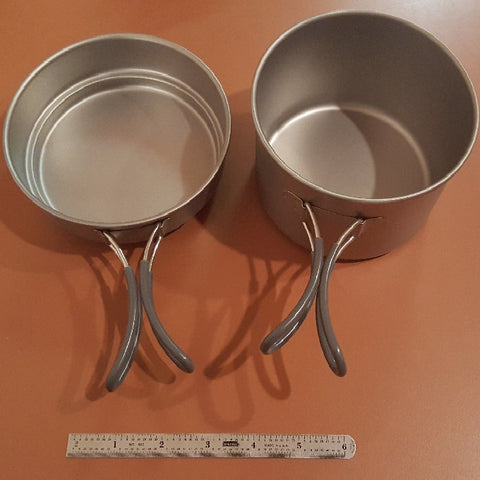 Titanium Pot and Pan Cookware Set 800 ml pot 400 ml pan only 170