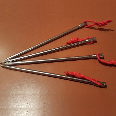 Titanium Ultralight Tent Stake 4 pack for hard ground and ice
